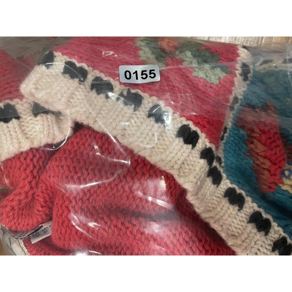 Vintage Patchwork Cottagecore Sweater Chunky Knit Americana Bird Fruit Flag 80s - Picture 9 of 9